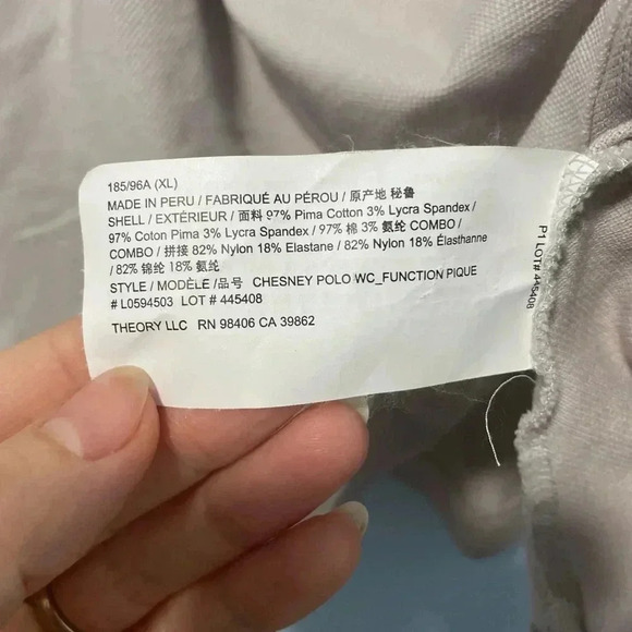 Theory Men's Kayser Polo Shirt Modal Jersey Rose Dust (Beige) Size XL - Picture 7 of 8